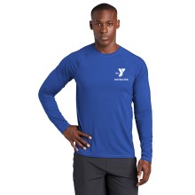 Mens Long Sleeve YMCA Royal Rashguard - Left Chest Y Logo INSTRUCTOR w/ Optional Back Print