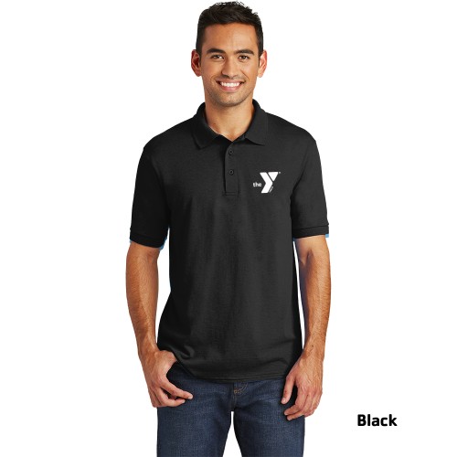 Adult 5.5-Ounce Jersey Knit Polo - Screen Printed (Left Chest Y Logo w/ STAFF Back)