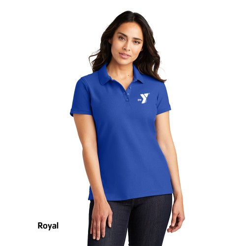 Ladies Core Classic Pique Polo (Best Seller!) - Screen Printed (Left Chest Y Logo w/ STAFF Back)
