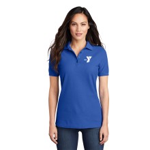 Ladies 50/50 Pique Polo - Screen Printed (Left Chest Y Logo w/ STAFF Back)