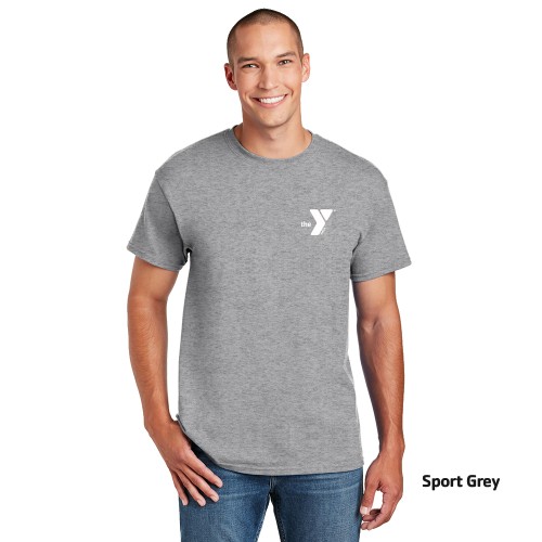 Adult 50/50 Poly/Cotton DryBlend™Poly T-Shirt - Screen Printed (Left Chest Y Logo w/ STAFF Back) 