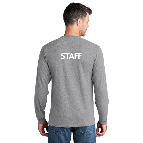 Adult 5.5oz Long Sleeve 100% Cotton Tee  - (Left Chest Y Logo w/ STAFF Back) 