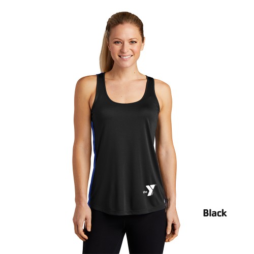 Ladies PosiCharge® Competitor™ Racerback Tank - Screen Printed (Left Chest Y Logo w/ STAFF Back)
