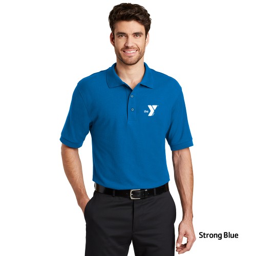 Mens Tall Size Silk Touch™ Polo - Screen Printed (Left Chest Y Logo w/ STAFF Back)