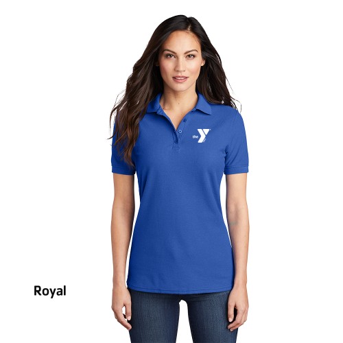 Ladies 50/50 Pique Polo - Ladies Core Classic Pique Polo (Best Seller!) - Screen Printed (Left Chest Y HUNGER PREVENTION w/ HUNGER PREVENTION Back)