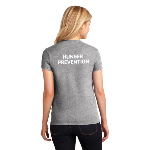 Ladies Heavy 100% Cotton™ T-Shirt - Screen Printed (Left Chest Y HUNGER PREVENTION w/ HUNGER PREVENTION Back)