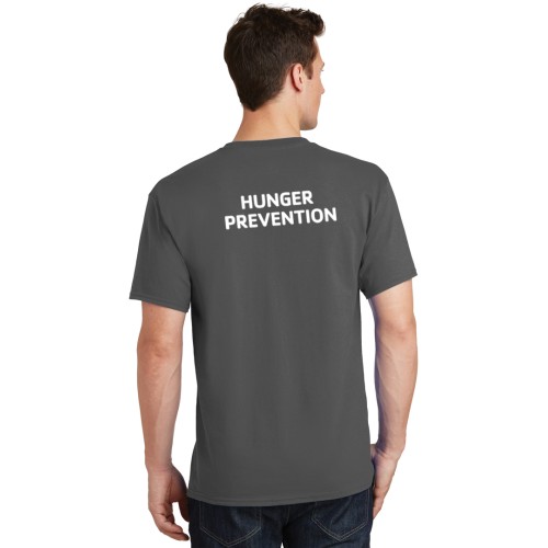 Adult 5.4oz 100% Cotton Tee - Left Chest Y HUNGER PREVENTION w/ HUNGER PREVENTION Back