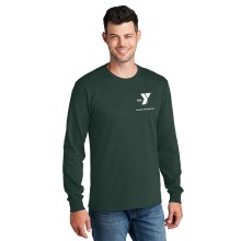 Adult 5.5oz Long Sleeve 100% Cotton Tee  - (Left Chest Y HUNGER PREVENTION w/ HUNGER PREVENTION Back 