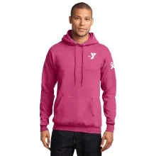Adult Hooded Sweat Shirt- Sleeve Ribbon Print w/ Y Logo Selection
