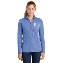 Ladies Tri-Blend Wicking 1/4-Zip Pullover - Screen Printed