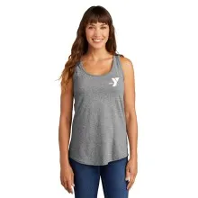 Ladies 100% Cotton Scalloped Hem Tank Top - Screen Printed (Left Chest Y Logo w/ STAFF Back)