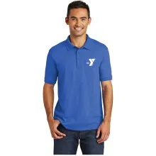 Adult 5.5-Ounce Jersey Knit Polo - Screen Printed (Left Chest Y Logo w/ STAFF Back)