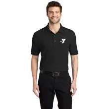 Mens Silk Touch™ Polo - Screen Printed (Left Chest Y Logo w/ STAFF Back)