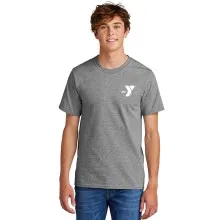 Adult 6.1oz 100% Cotton Tee - Screen Printed (Left Chest Y Logo w/ STAFF Back) 