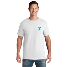 Adult 50/50 Poly/Cotton Dri-Power Active T-Shirt - Screen Printed (Left Chest Y Logo w/ STAFF Back) 