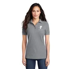 Ladies 50/50 Pique Polo - Ladies Core Classic Pique Polo (Best Seller!) - Screen Printed (Left Chest Y HUNGER PREVENTION w/ HUNGER PREVENTION Back)