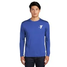 Mens Long Sleeve Competitor™ Tee - Screen Printed (Left Chest Y Logo w/ STAFF Back)