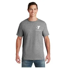 Adult 50/50 Poly/Cotton Dri-Power Active T-Shirt - Left Chest Y HUNGER PREVENTION w/ HUNGER PREVENTION Back