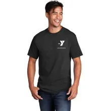 Adult 5.4oz 100% Cotton Tee - Left Chest Y HUNGER PREVENTION w/ HUNGER PREVENTION Back